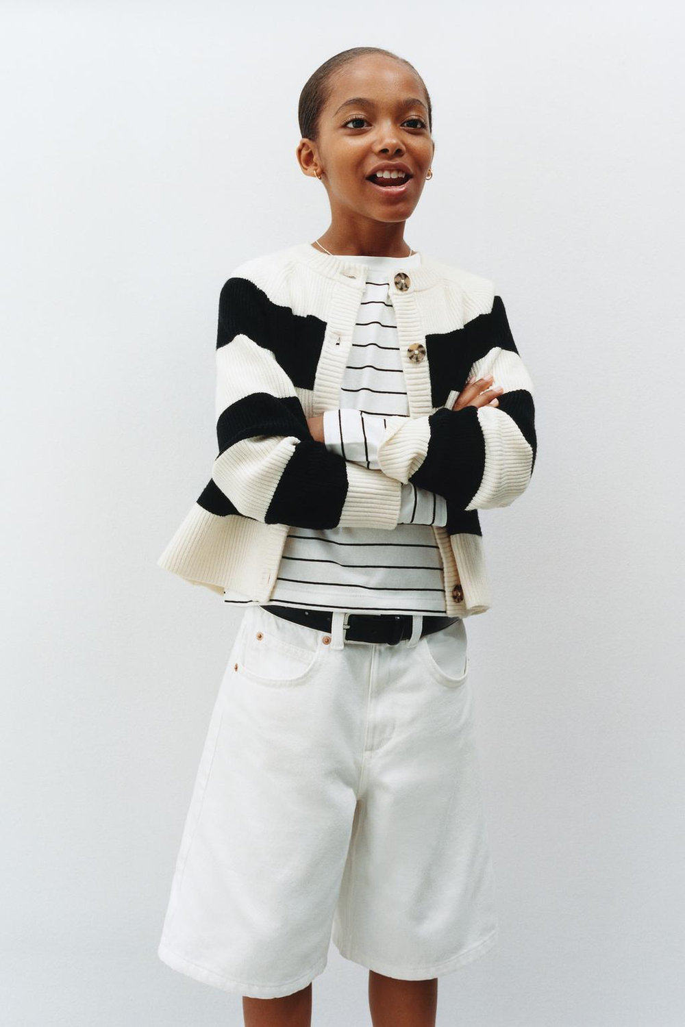 ZARA ВЯЗАНЫЙ КАРДИГАН В ПОЛОСКУ, ПОЛОСКИ