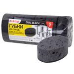 Губки для посуды OVAL BLACK 95х65х35 мм комплект 6 шт. КРУПНОПОРИСТЫЙ поролон/абразив LAIMA (8 штук в упаковке)