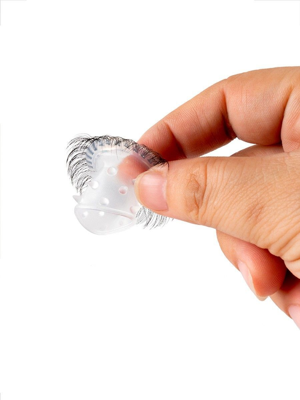 Эластичное эрекционное кольцо с длинными черными «ресничками» (Цвет: белый с черным)