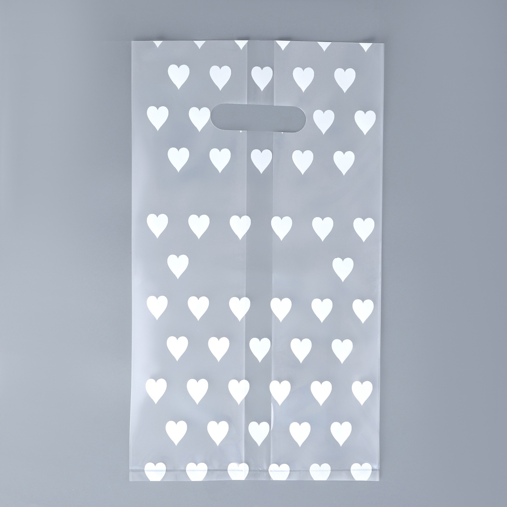 Пакет под кулич/торт/бенто Сердечки. (Дно 18х18см)