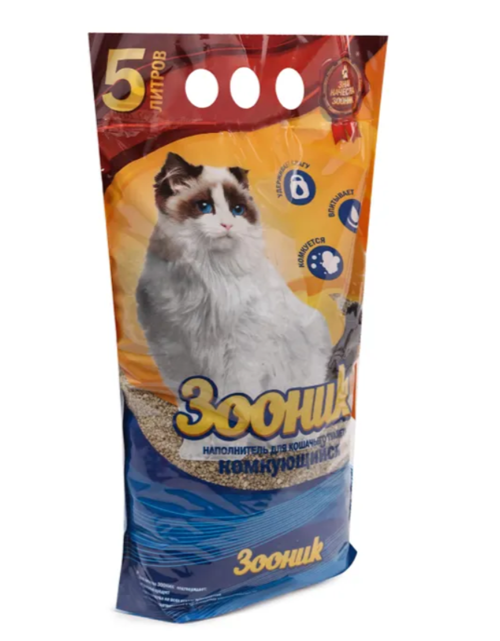 Зооник 5л. комкующийся наполнитель д/кошачьего туалета
