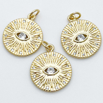 Подвеска Глаз, позолота, фианиты, размер 19*17 мм, цена за 1 шт