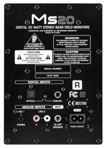 BEHRINGER MS20 2-полосная мониторная система (пара 3,6' мониторов), 2 х 10 Вт, цифровой и 2 аналоговых стереовхода