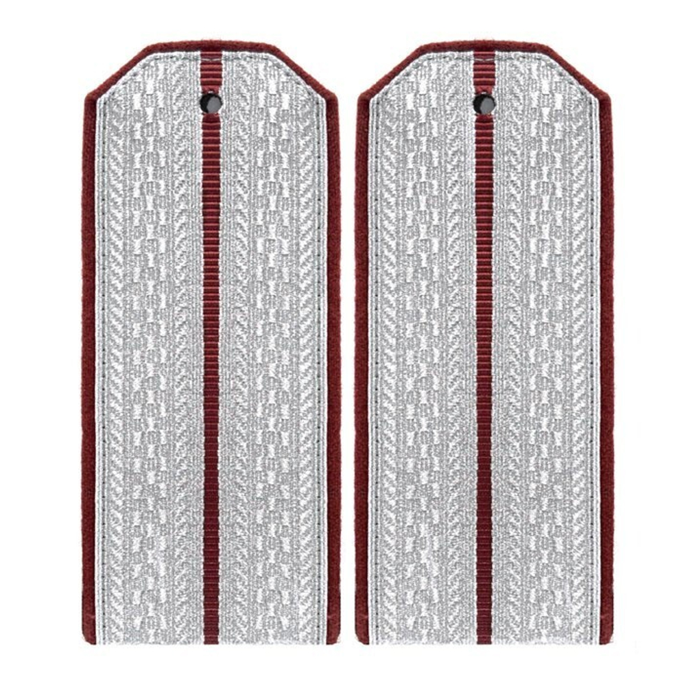 Погоны казачьи серебристые с краповым кантом и одним просветом