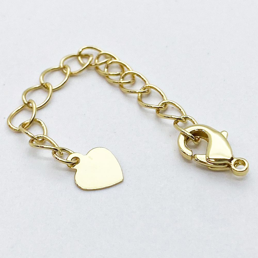 Замок-карабин с удлинителем, цвет золото, размер 10 мм, удлинитель 50 мм, цена за 1 шт