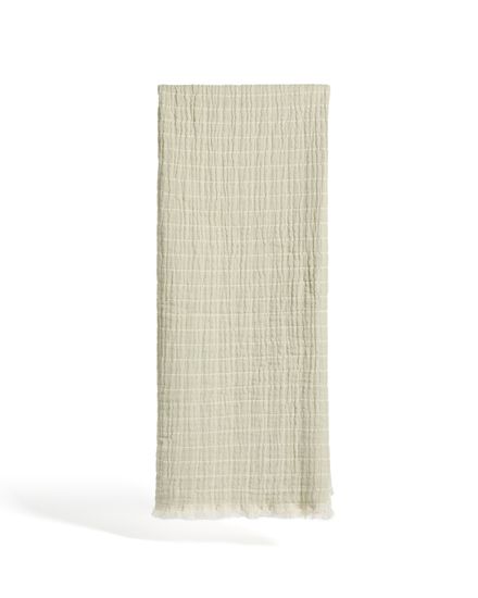 Плед Tivaro из хлопка, жаккардовый в светло-зеленую клетку двухсторонний 130 x 170 см