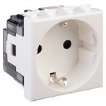 Розетка модульная, 2P+E, с з/ш, "Avanti", "Белое облако", 2 модуля