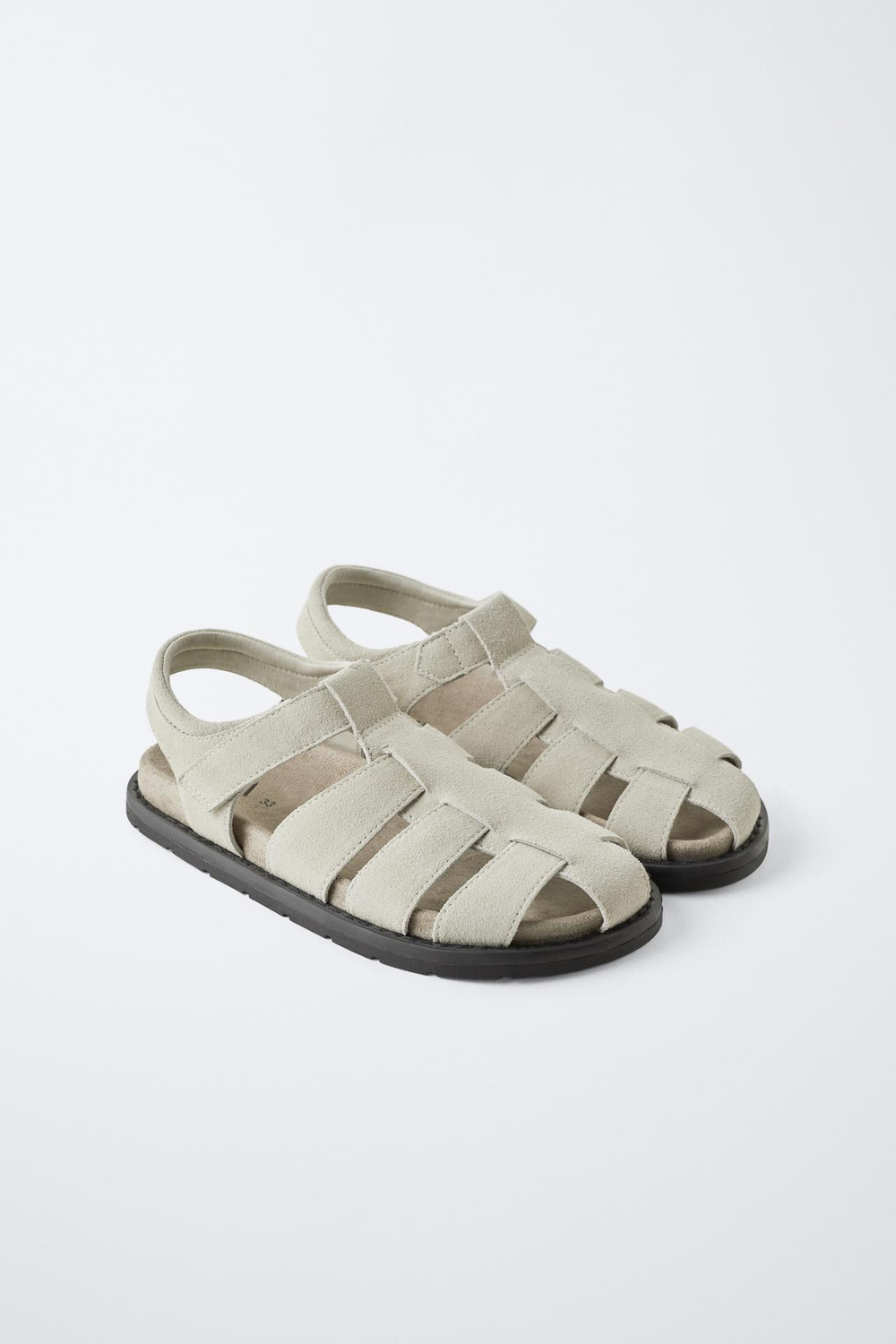 ZARA КОЖАНЫЕ САНДАЛИИ, ЭКРЮ