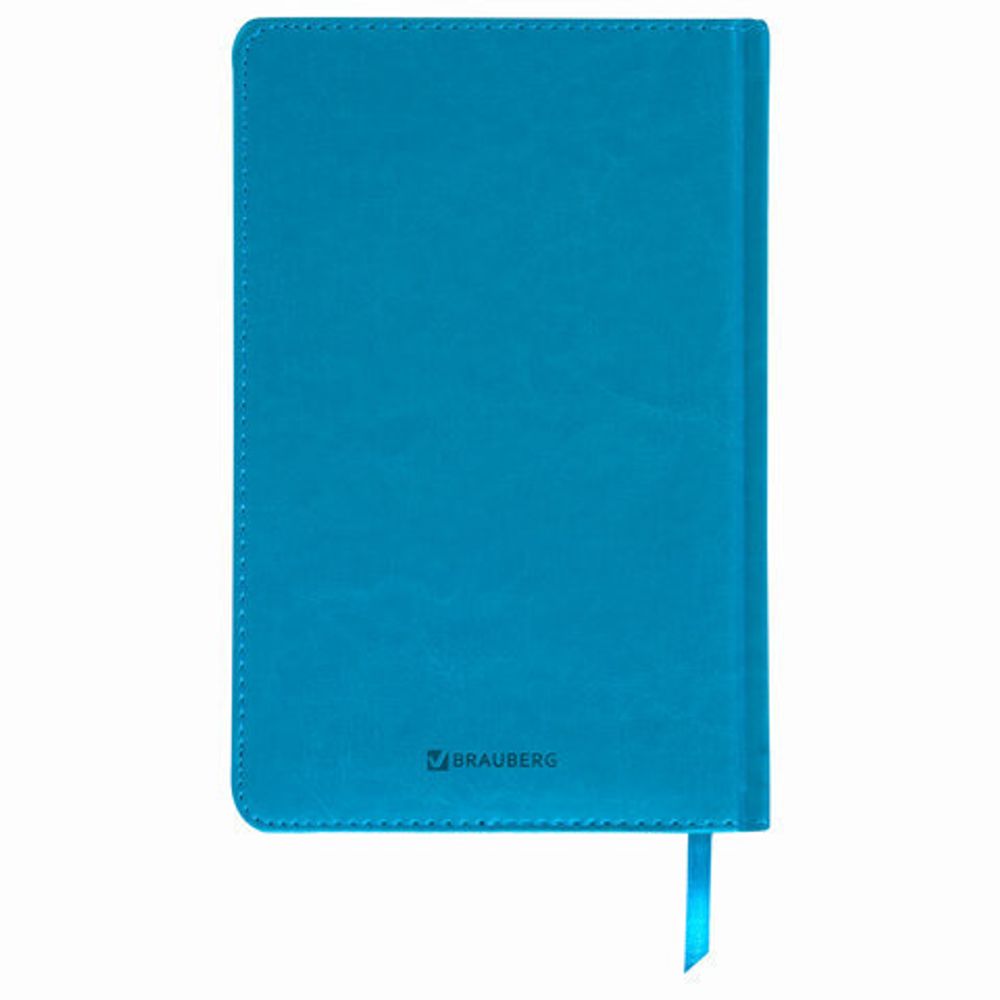 Ежедневник недатированный А5 138х213 мм BRAUBERG "Imperial" под кожу, 160 л., бирюзовый, 111857