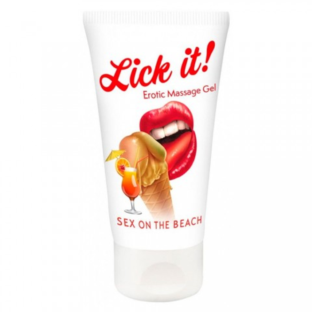 Съедобный массажный гель Lick it! со вкусом коктейля "Секс на пляже" 50 мл.