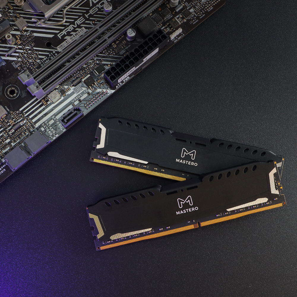 Комплект памяти Mastero DDR5 DIMM 32Гб (2х16Гб), 6400МГц, CL40, Retail, 1.25В, XMP, с радиатором (MSH6400C40-32G5-K2)