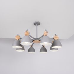 Люстра на штанге ROLLA 8 Gray