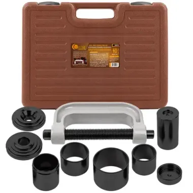 Набор инструментов для снятия и установки шаровых опор, подшипников, сайлентблоков 10пр., в кейсе FORSTIME FT-909T2