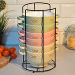 Набор бульонниц 6 предметов 650мл на подставке "Пастель"