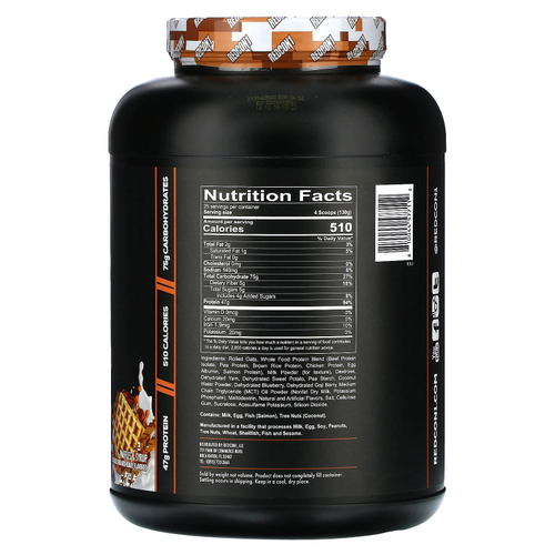 Redcon1, MRE, цельнопищевой белок, вафли и сироп, 3250 г (7,16 фунта)