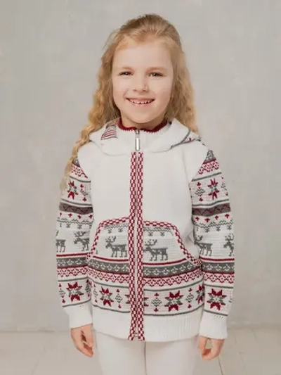 Кофта вязаная на молнии с капюшоном