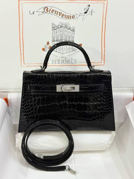 Сумка Hermes из кожи крокодила 19 см