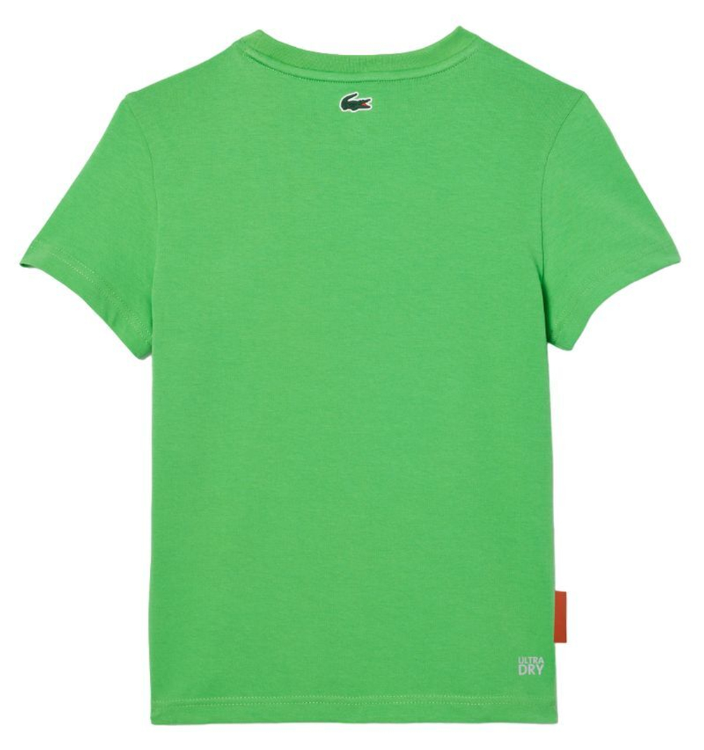 Футболка для мальчика теннисная Lacoste Ultra-Dry Sport Roland Garros Edition Tennis T-Shirt - green