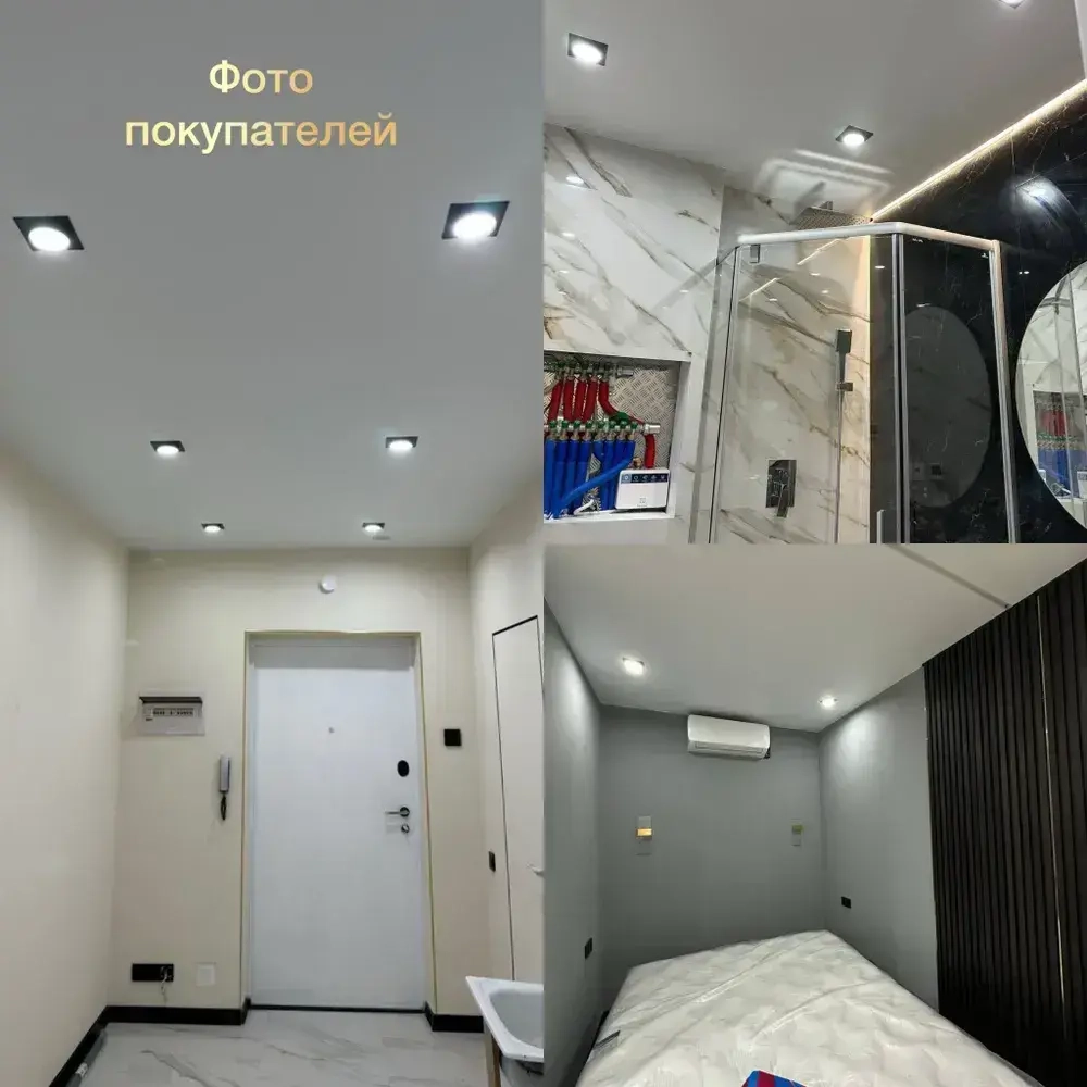 Светильник потолочный встраиваемый для натяжных потолков черный GX53