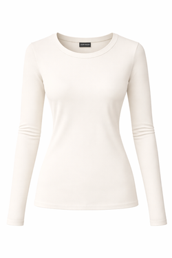 Молочный лонгслив из вискозы Кейт
