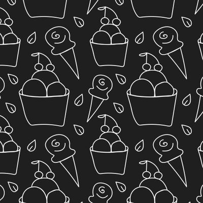 Бесшовный принт с мороженым