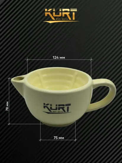 Керамический скаттл/бритья, 2-х контурный с ручкой "KURT" , цвет молочный, 190*107*80мм, K_40057/Ivory