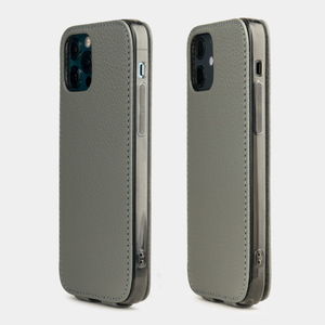 Чехол для iPhone 12/12Pro из кожи теленка серого цвета