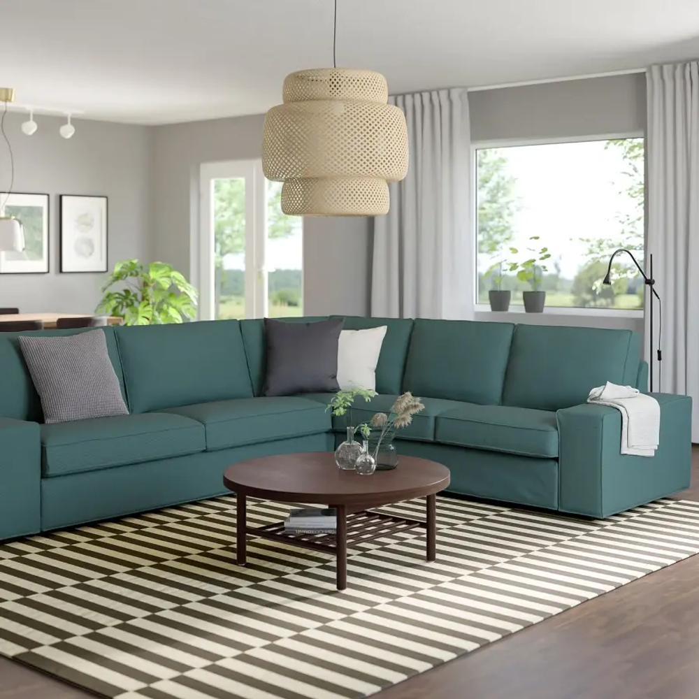 Диван угловой 5-местный - IKEA KIVIK/КИВИК ИКЕА, бирюзовый
