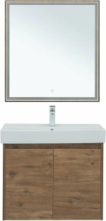 Тумба с раковиной Aquanet Nova Lite 75 с зеркалом, 2 дверцы дуб рустикальный