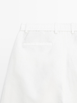 Massimo Dutti Бермуды из смесовой льняной ткани, белый