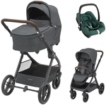 Коляска детская Maxi-Cosi Oxford Plus 3 в 1 с автокреслом CabrioFix Essential green 1978204110 PlusTwillic Graphite/Графит