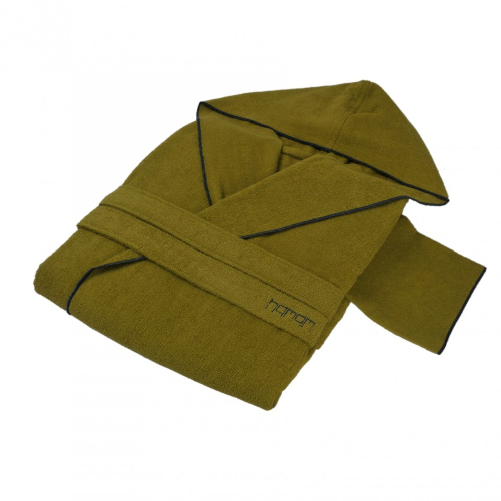 Халат хлопковый Hamam Meyzer оливковый с синим Турция