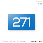 Номер на дверь 271, табличка на дверь для офиса, квартиры, кабинета, аудитории, склада, голубая 120х70 мм, Айдентика Технолоджи