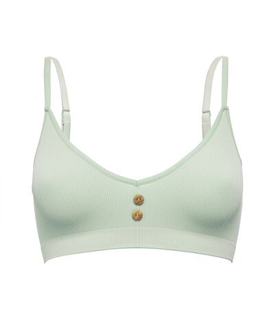 Эко-бюстгальтер в мелкий рубчик Eco-wear (Размер: M-L) (Цвет: мятный)