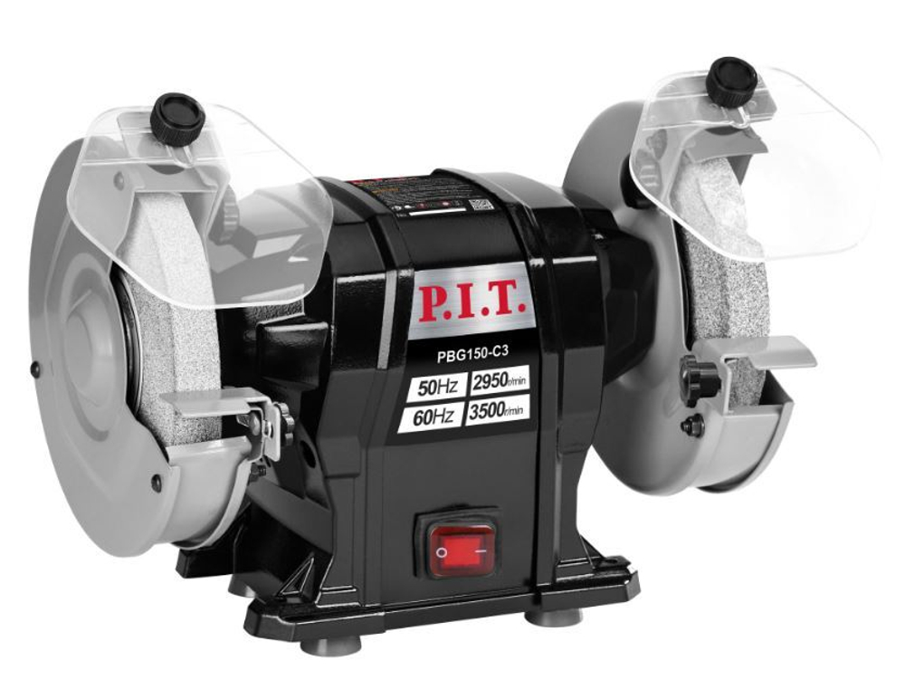 Станок точильный PBG150-C3 (300Вт,2950об/мин, круг Ф150х12.7х20мм, пылезащита)