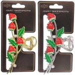 Заколка-краб для волос «PORTOFINO», клубнички, цвет золото и хром, 11,5*5см