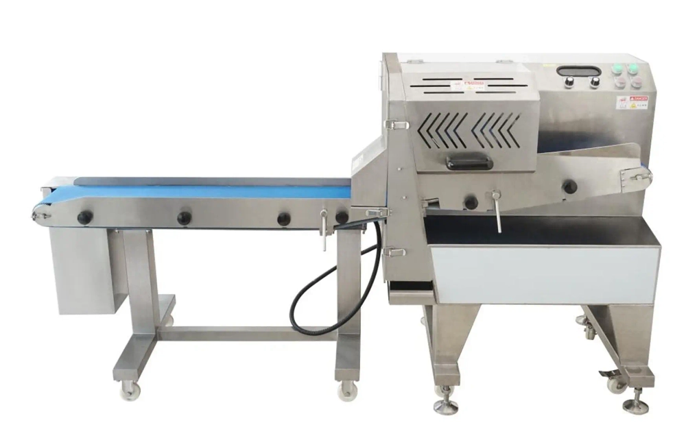 Промышленный слайсер с отводящим транспортером Hualian Machinery HLQPJ-304XL