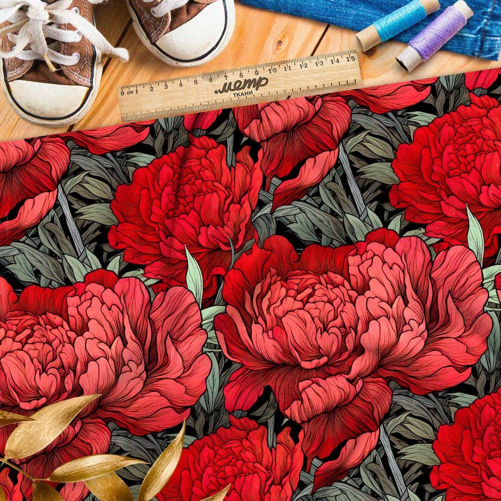 Ткань премиум мембрана цветочная фантазия