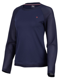 Женская теннисная футболка (dł. Рукава) Fila Gracie Longsleeve - navy