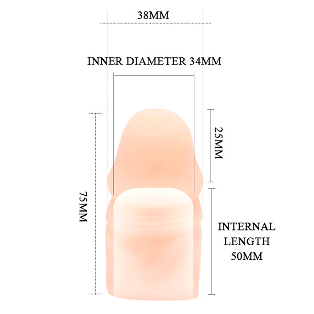 Телесная насадка на пенис 7,5см Baile BI-010024C