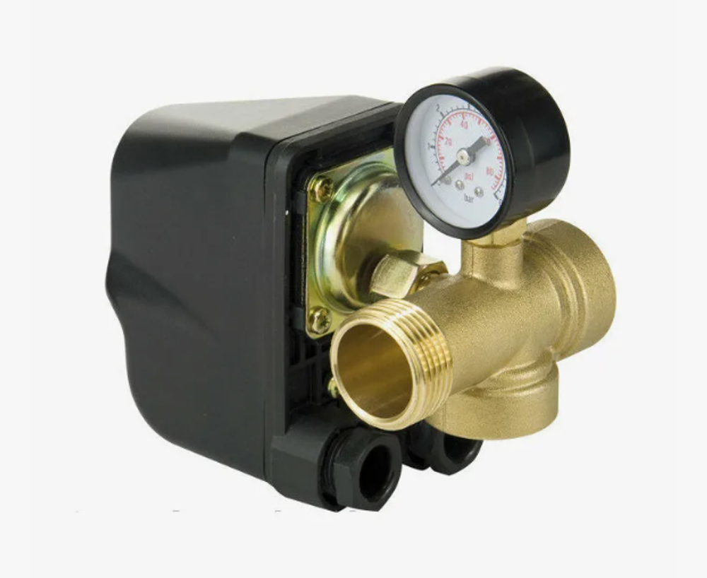 Штуцер латунный пятиходовой (пятивыводной 80 мм ,1" вн. - вн. - нар., 1/4" - вн. - нар.)