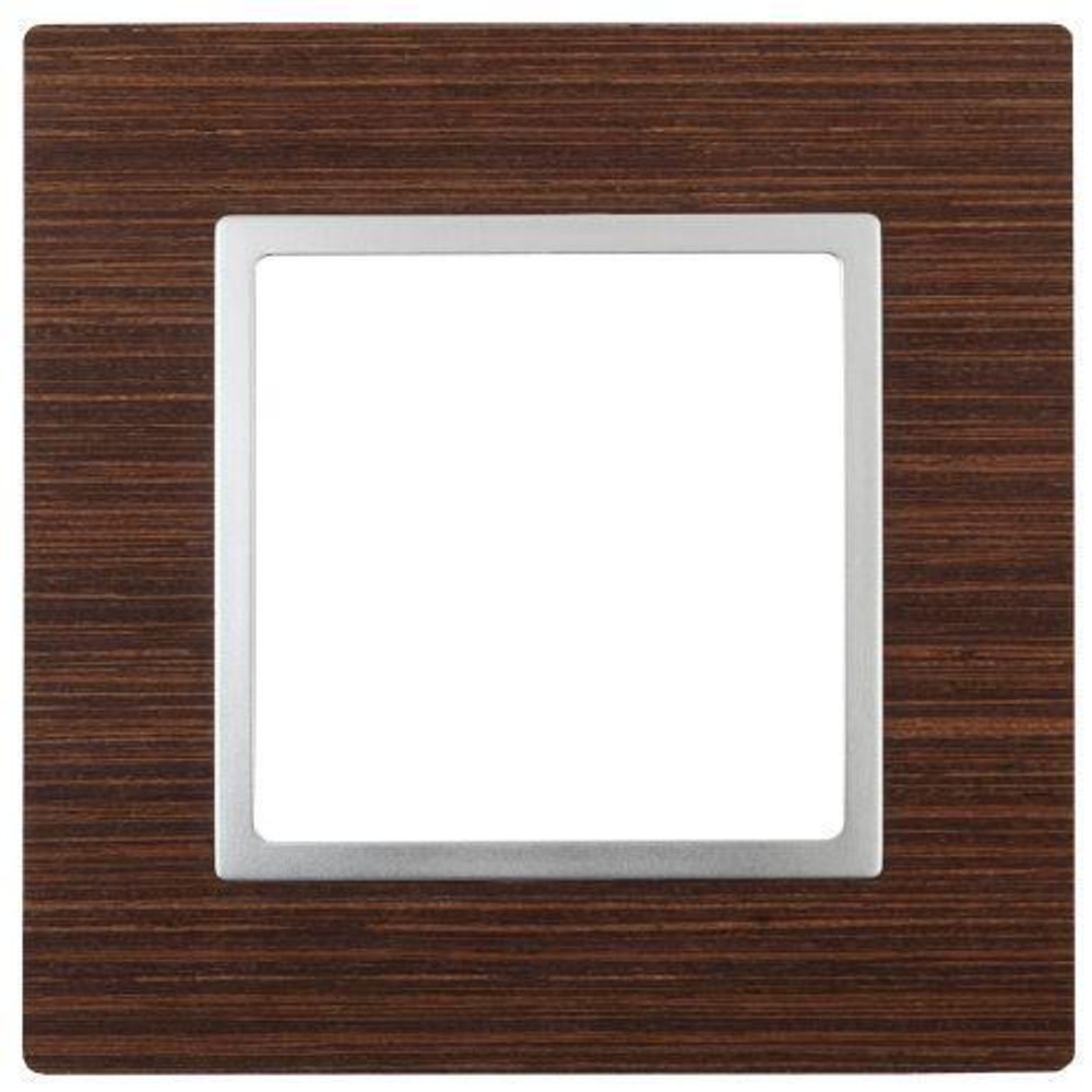Рамка 1-м 14-5301-10 дерево Elegance венге+алюм ЭРА Б0034569