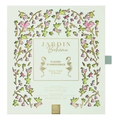 Набор духов Eau de Parfum Fleus D'Innocence Jardin Bohème с объемом 50 мл и дополнительными аксессуарами
