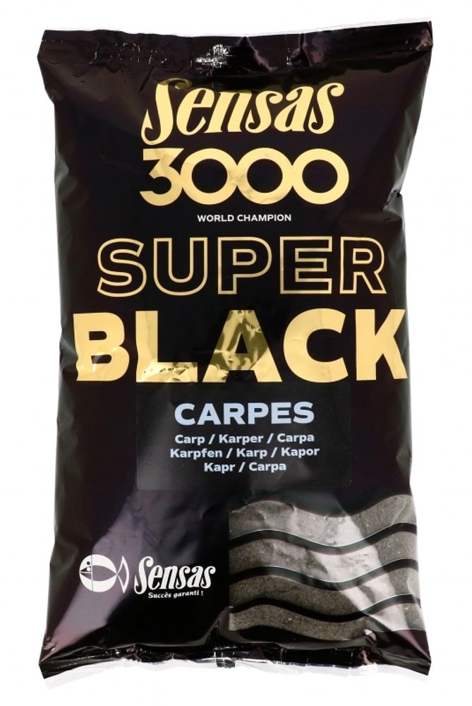 Прикормка Sensas 3000 Super BLACK Carp 1кг