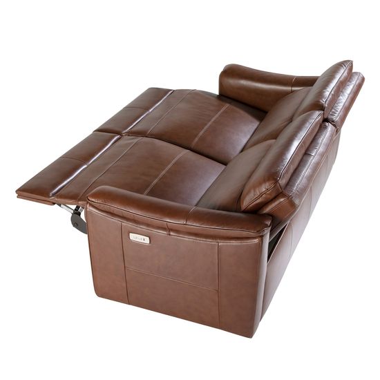 Диван 3-х местный 6166/KM5035-3P-M1595 кожаный с механизмом релаксации