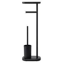 Держатель для туалетной бумаги с полочкой и ершиком Slim, черный