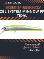 Воблер для рыбалки ZIPBAITS ZBL SYSTEM minnow 9F Tidal 90мм, 9 г, заглубление 0.5-0.8м., цвет 202R, плавающий
