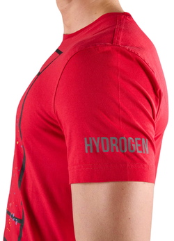Футболка мужская теннисная Hydrogen Court Cotton T-Shirt - red paint