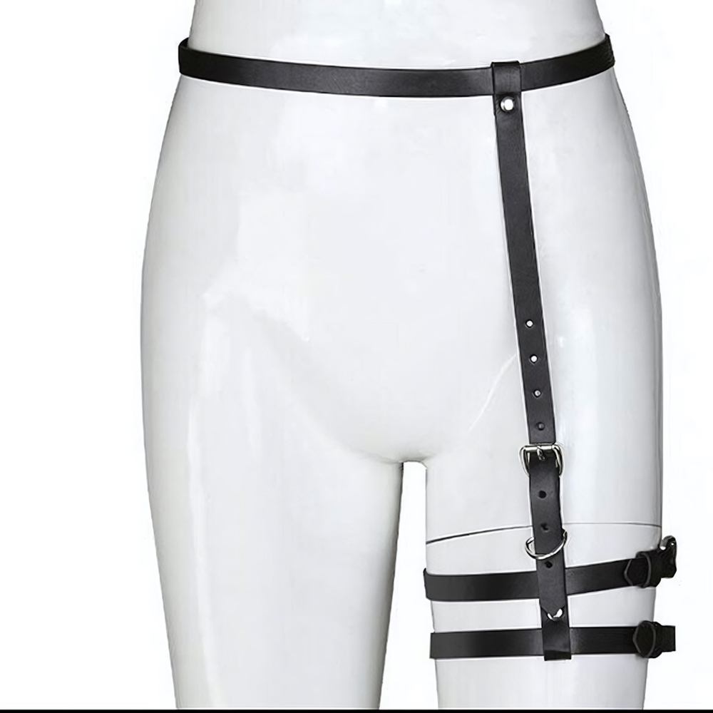 Гартер на одну ногу с поясом One Size (40-50) (Цвет: черный)