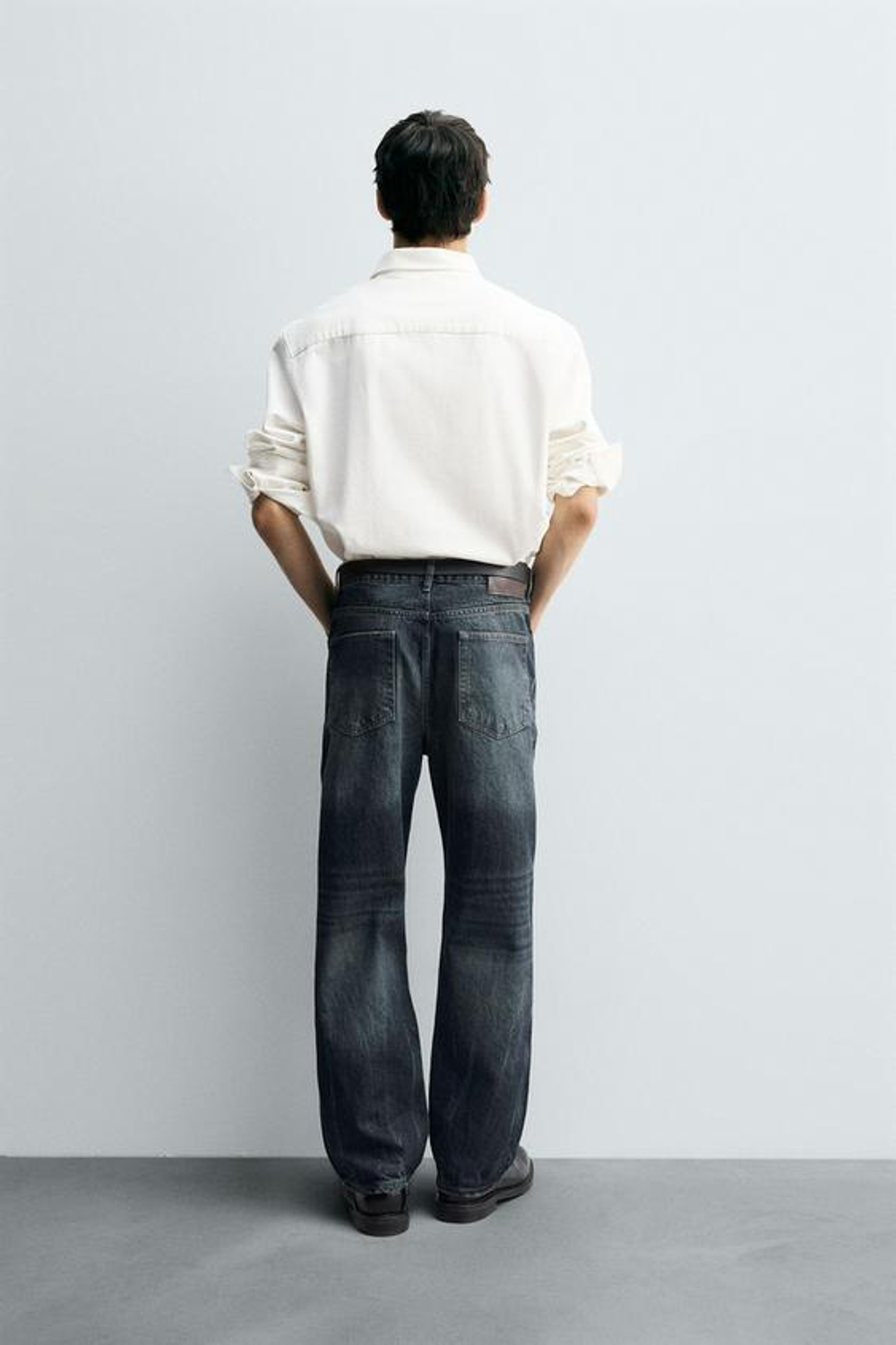 ZARA ДЖИНСЫ ПРЯМОГО КРОЯ RELAXED FIT, СИНИЙ